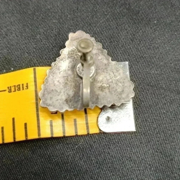 Sterling Silver Abalone Shell Taxco Style Vintage Screwback Earrings - Picture 3 of 3